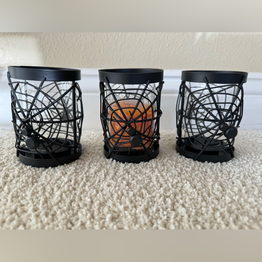 Set of 3 Spider Candle Holders